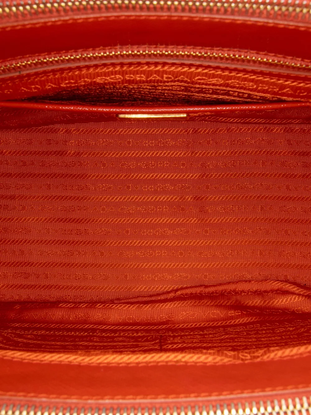 Pre-owned Prada 2013-2025 Medium Saffiano Vernice Galleria Double Zip Satchel In Red