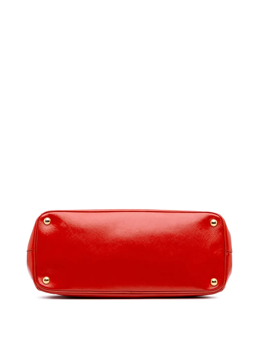 Pre-owned Prada 2013-2025 Medium Saffiano Vernice Galleria Double Zip Satchel In Red
