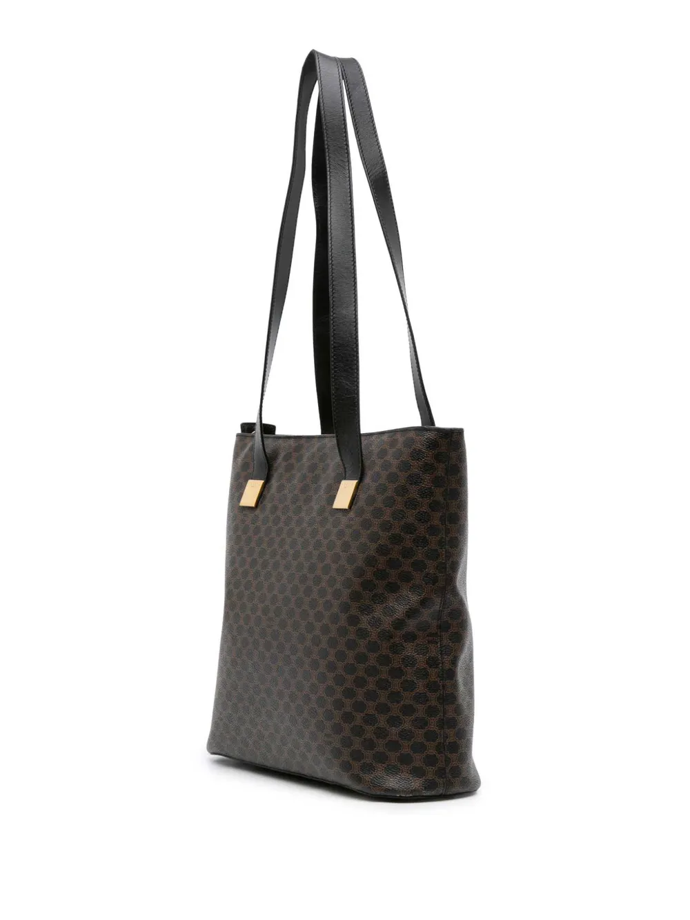 Pre-owned Celine 1998 Macadam Coated Canvas Tote Bag In Brown
