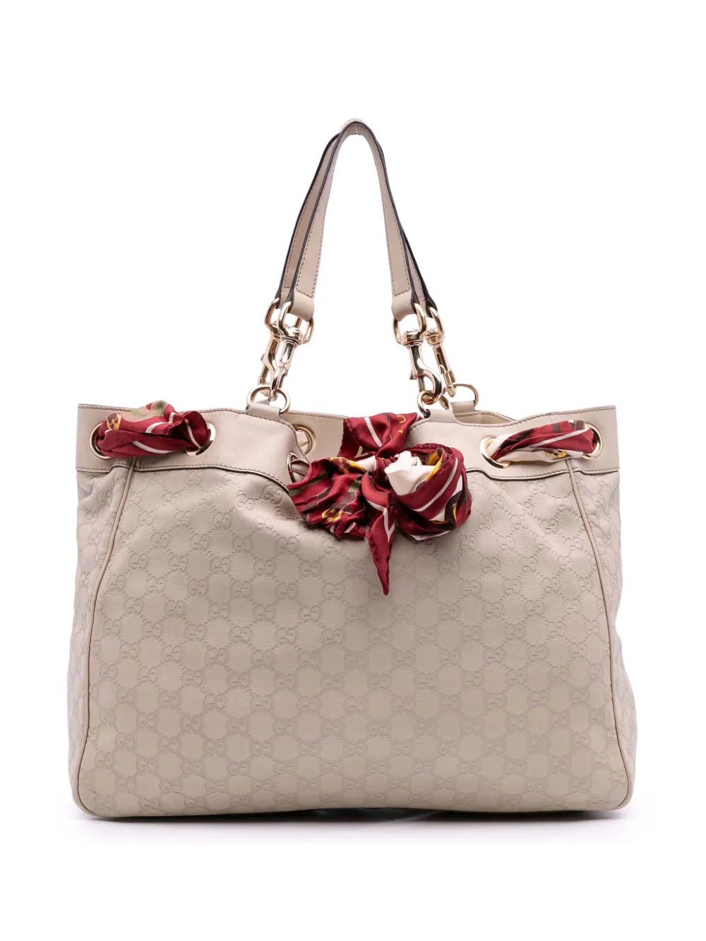 Gucci Pre-Owned 2016-2025 グッチシマ ポジターノ スカーフ ハンドバッグ - ブラウン Gucci Pre-Owned 2016-2025 グッチシマ ポジターノ スカーフ ハンドバッグ - ブラウン