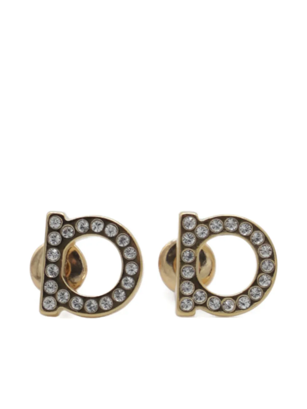 Ferragamo Gancini crystal-embellished earrings | Gold | Image 1