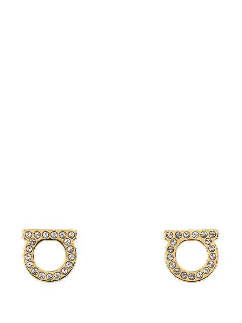 Ferragamo Par de brincos Gancini com cristais