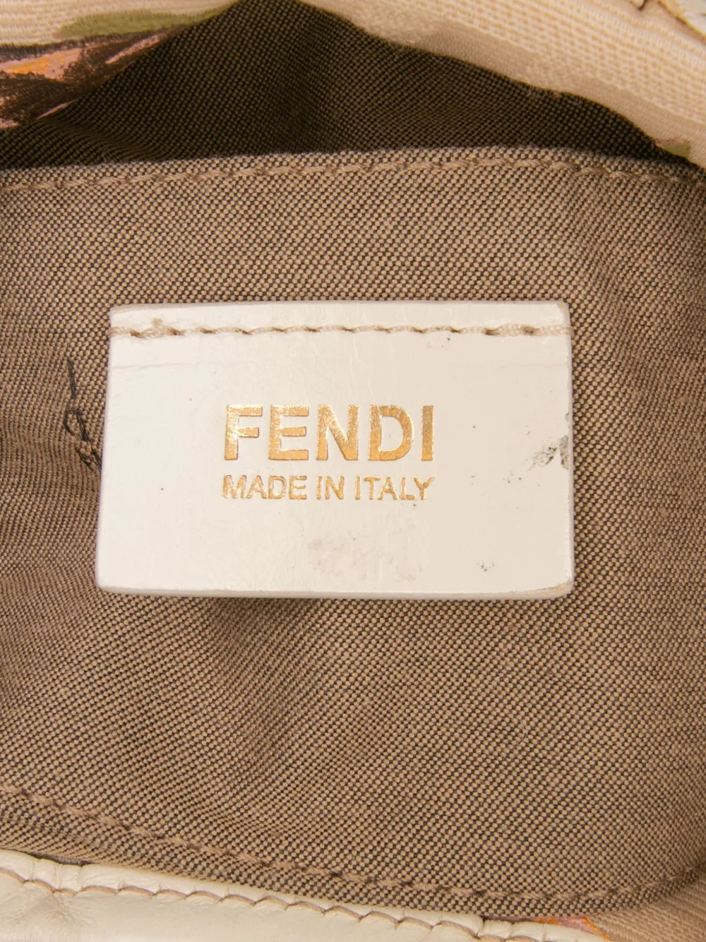 Pre-owned Fendi 2010-2025 Mini Zucca Canvas Rose Printed Chef Handbag In Brown
