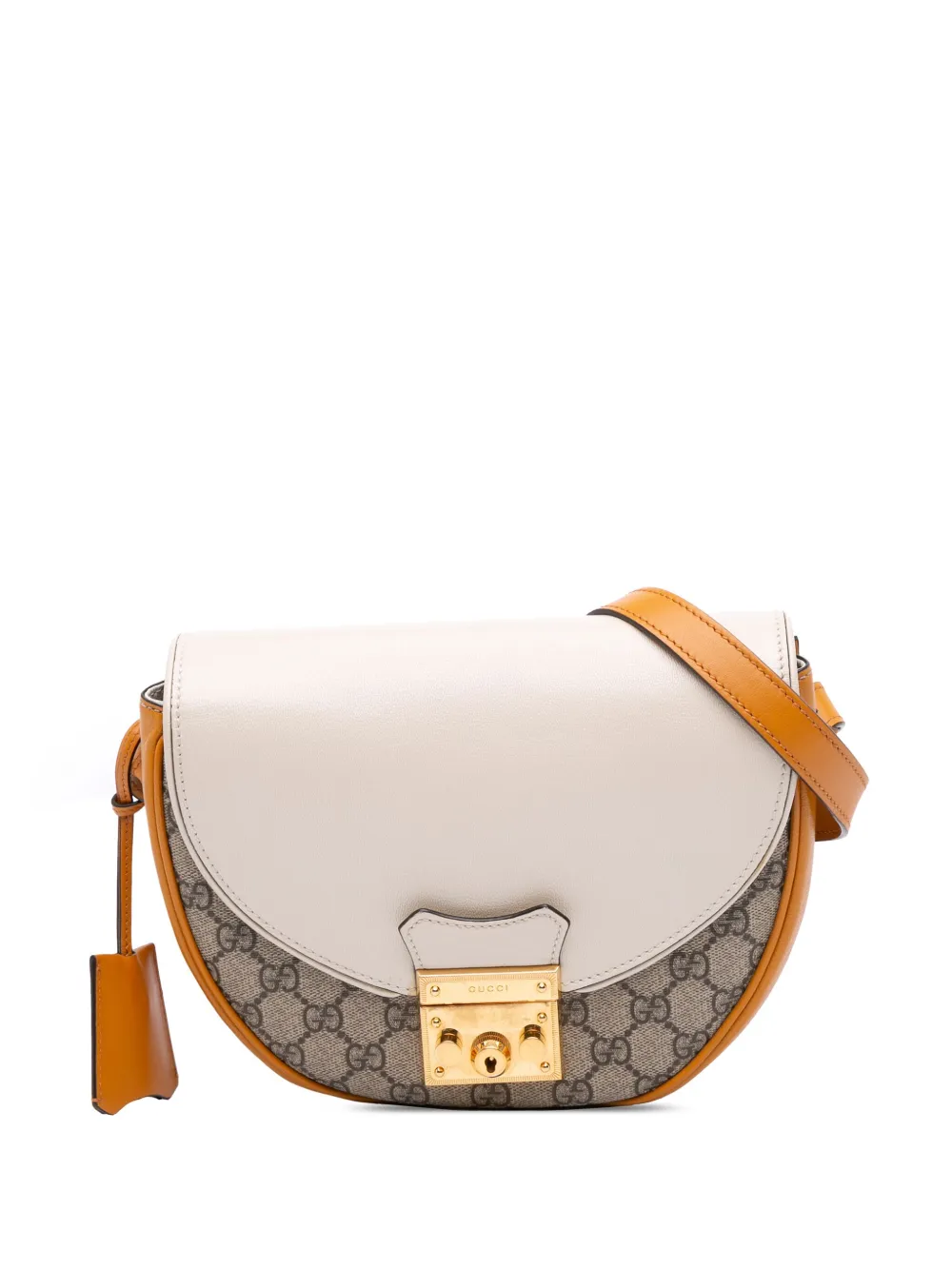 Gucci Pre-Owned 2016-2025 GGスプリーム サドル パドロック ショルダーバッグ - ホワイト Gucci Pre-Owned 2016-2025 GGスプリーム サドル パドロック ショルダーバッグ - ホワイト