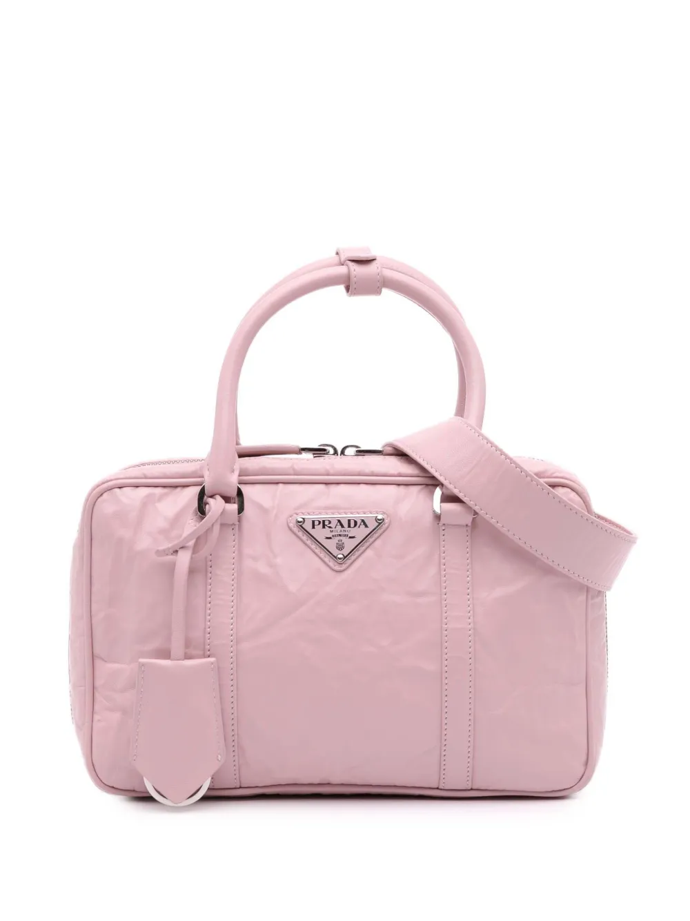 Prada Pre-Owned 2019-2025 ミディアム ナッパ アンティーク リエディション 2001 サッチェルバッグ - ピンク Prada Pre-Owned 2019-2025 ミディアム ナッパ アンティーク リエディション 2001 サッチェルバッグ - ピンク