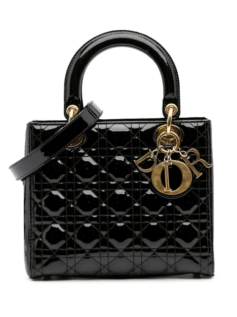Christian Dior Pre-Owned 2018 Medium Patent Cannage Lady Dior satchel