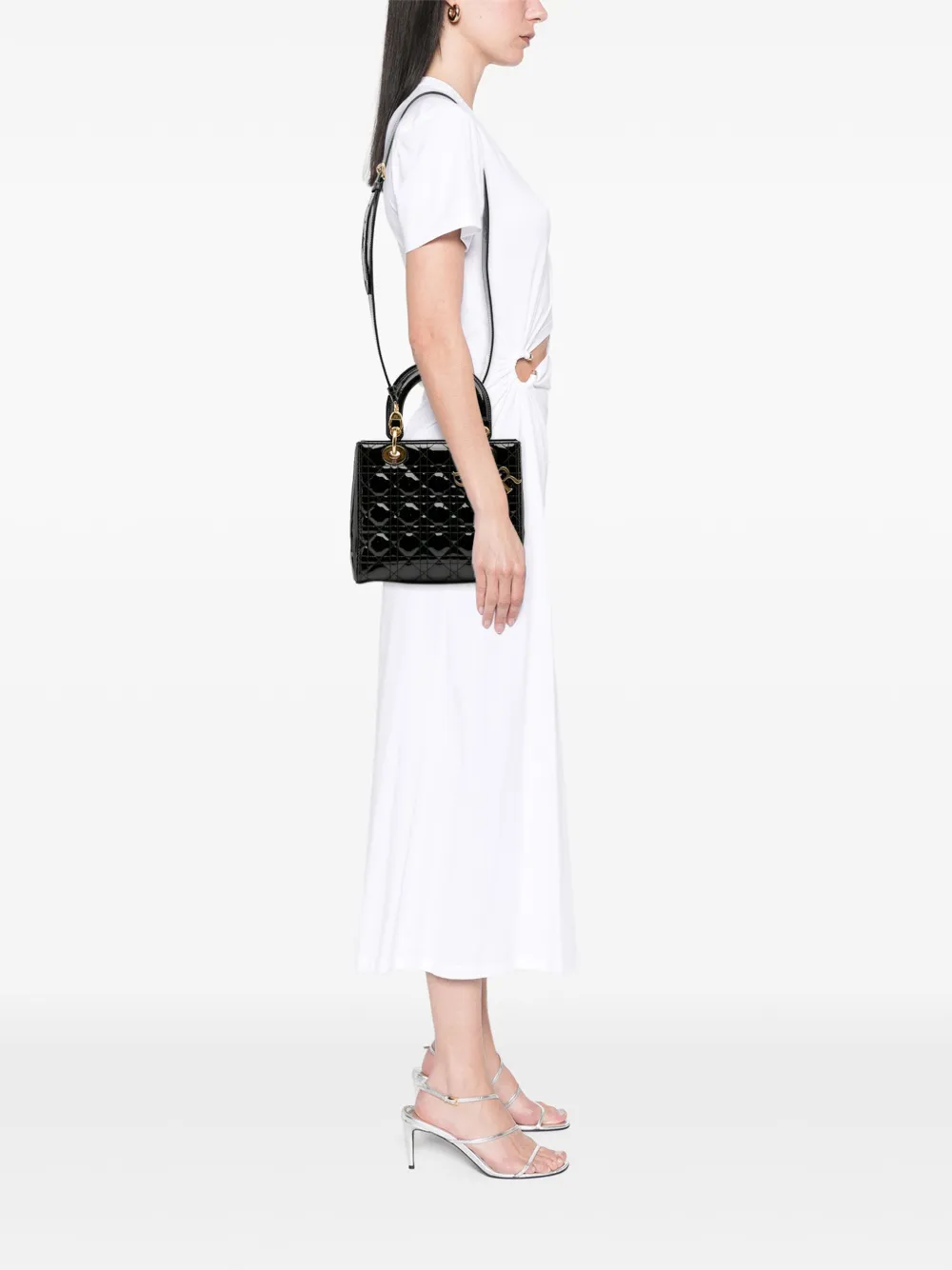 Christian Dior Pre-Owned 2018 Medium Patent Cannage Lady Dior satchel | Pre-Owned | Image 2