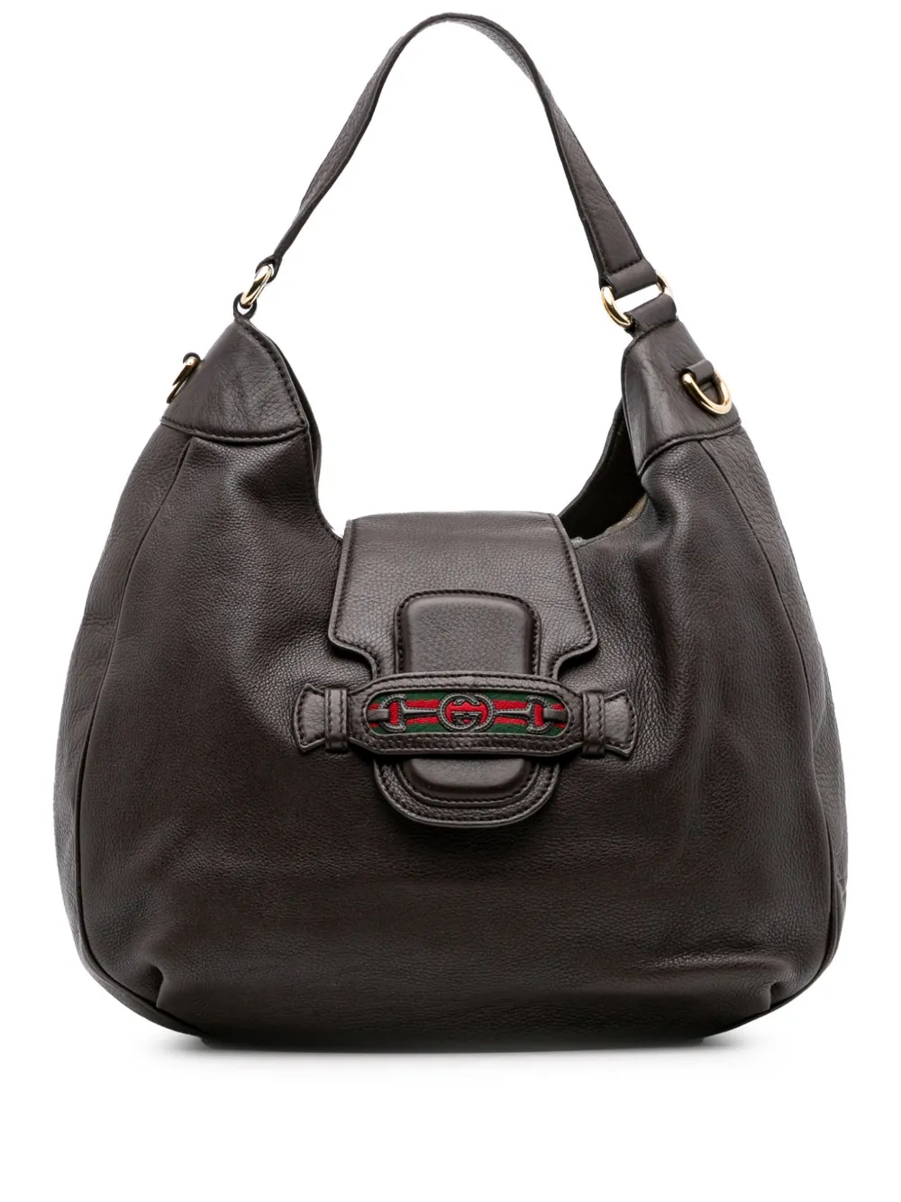 Gucci Pre-Owned 2016-2025 カーフスキン ドレサージュ ホーボー サッチェルバッグ - ブラウン Gucci Pre-Owned 2016-2025 カーフスキン ドレサージュ ホーボー サッチェルバッグ - ブラウン