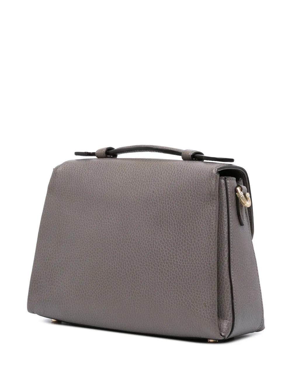 Pre-owned Gucci 2016-2025 Small Dollar Calf Interlocking G Top Handle Satchel In Gray