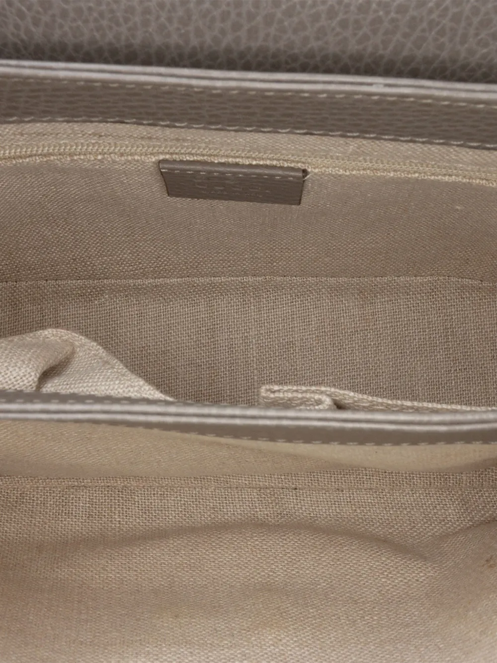 Pre-owned Gucci 2016-2025 Small Dollar Calf Interlocking G Top Handle Satchel In Gray