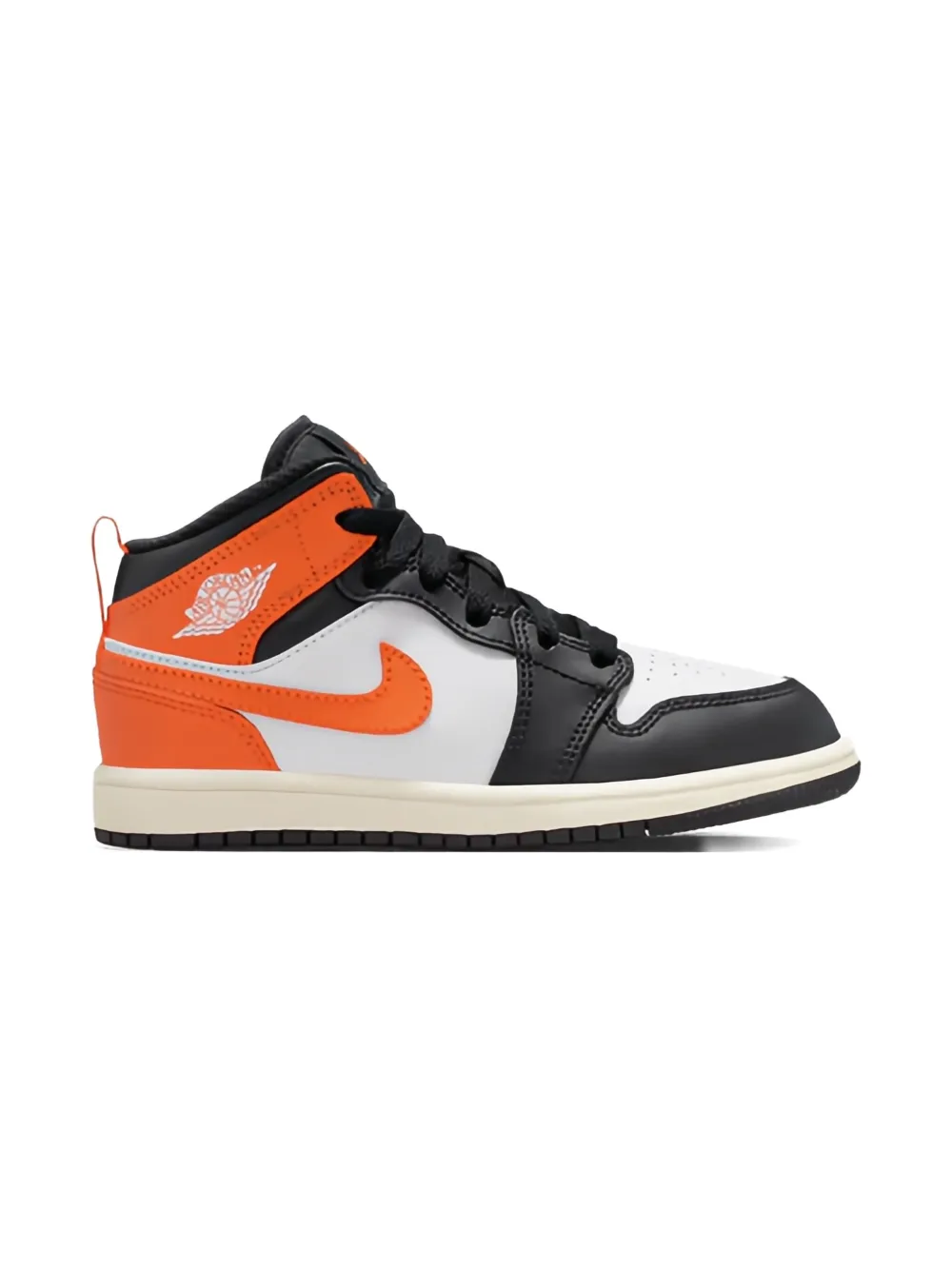 Jordan Kids Air Jordan 1 Mid PS "Orange Black Toe" sneakers Zwart