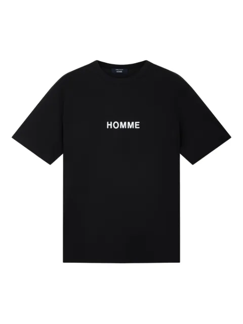 Comme des Garçons Homme camiseta con eslogan estampado