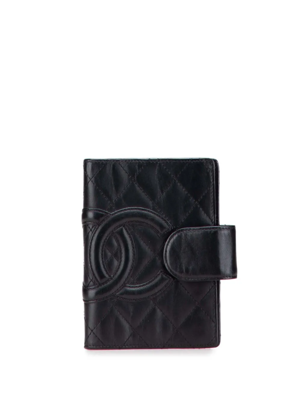 CHANEL Pre-Owned 2004-2005 Cambon Ligne Quilted Lambskin Notebook Cover | Black | Image 1