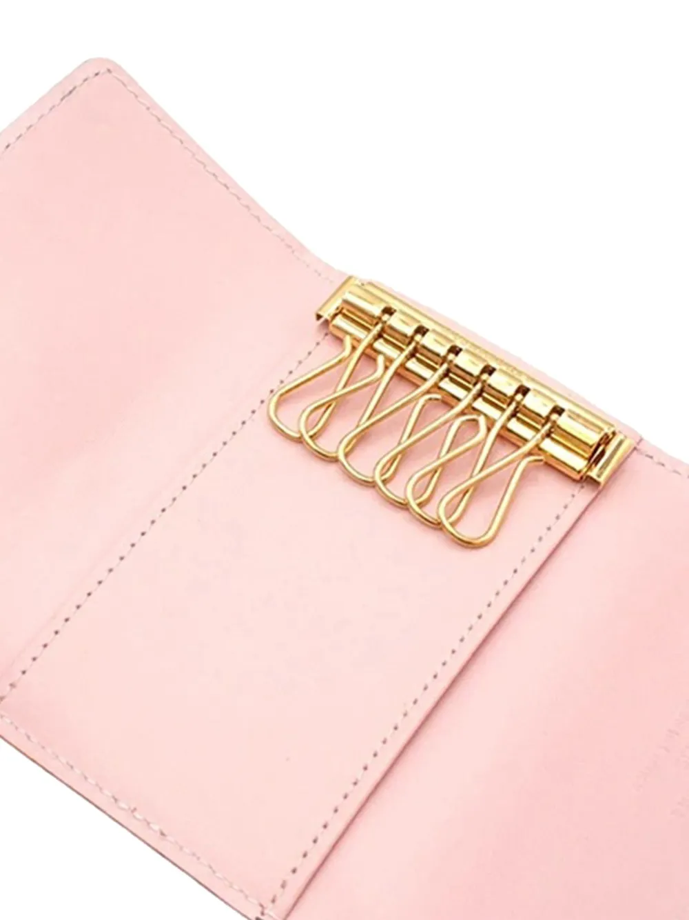Pre-owned Louis Vuitton 2017 Monogram Vernis Multicles 6 Key Holder In Pink
