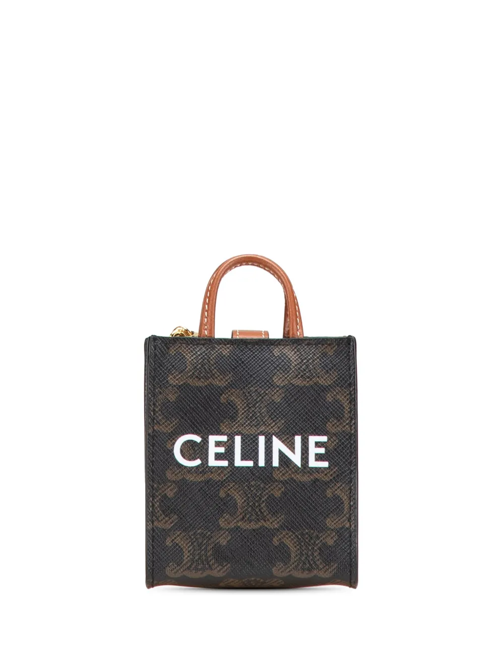 Celine Pre-Owned 2021 マイクロ トリオンフ コーテッドキャンバス バーティカル カバ バッグチャーム キーチェーン - Celine Pre-Owned 2021 マイクロ トリオンフ コーテッドキャンバス バーティカル カバ バッグチャーム キーチェーン -
