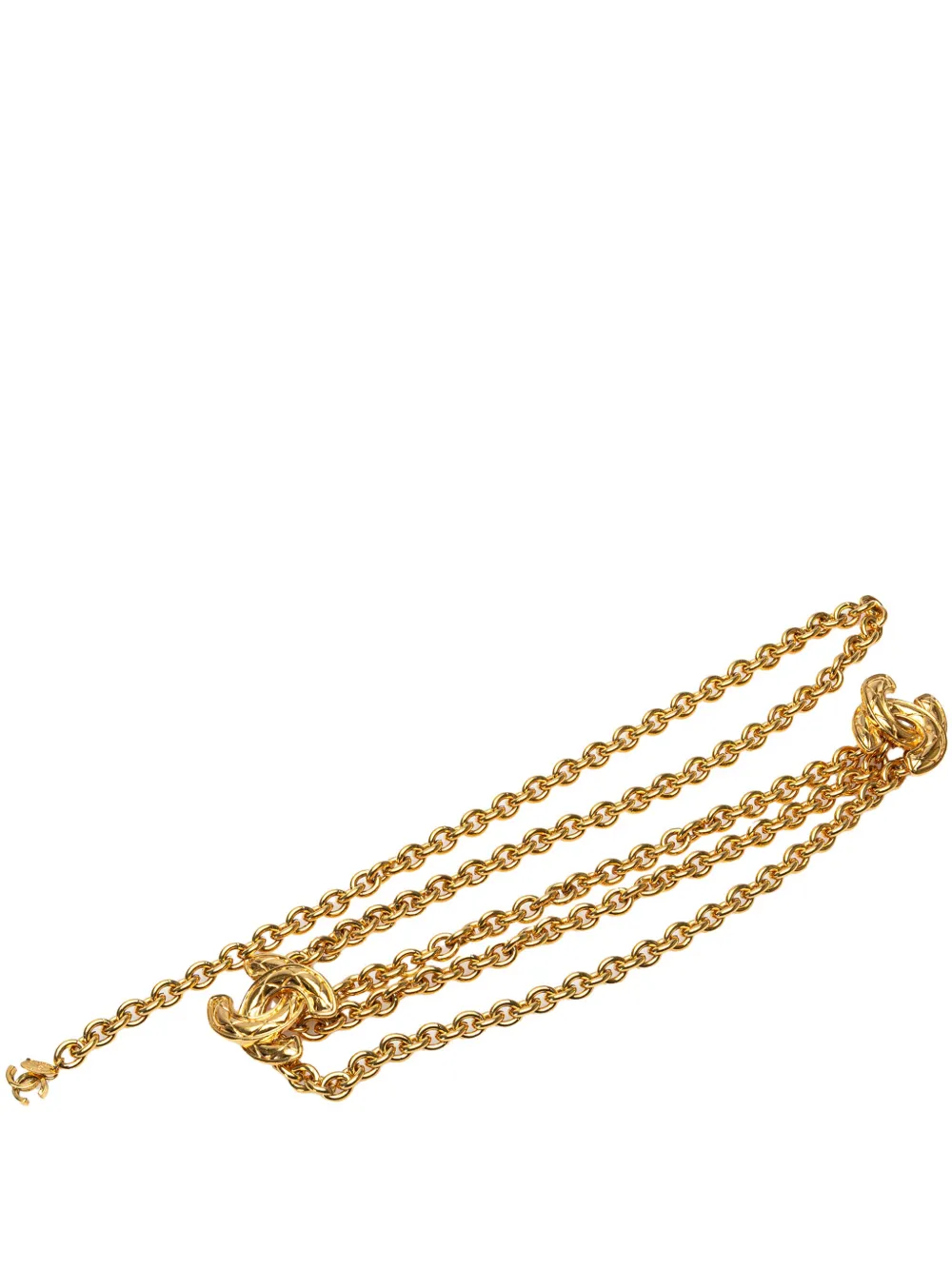 CHANEL Pre-Owned 1970-1980 ゴールドプレーテッド マトラッセ ココマーク トリプル チェーンベルト - CHANEL Pre-Owned 1970-1980 ゴールドプレーテッド マトラッセ ココマーク トリプル チェーンベルト -