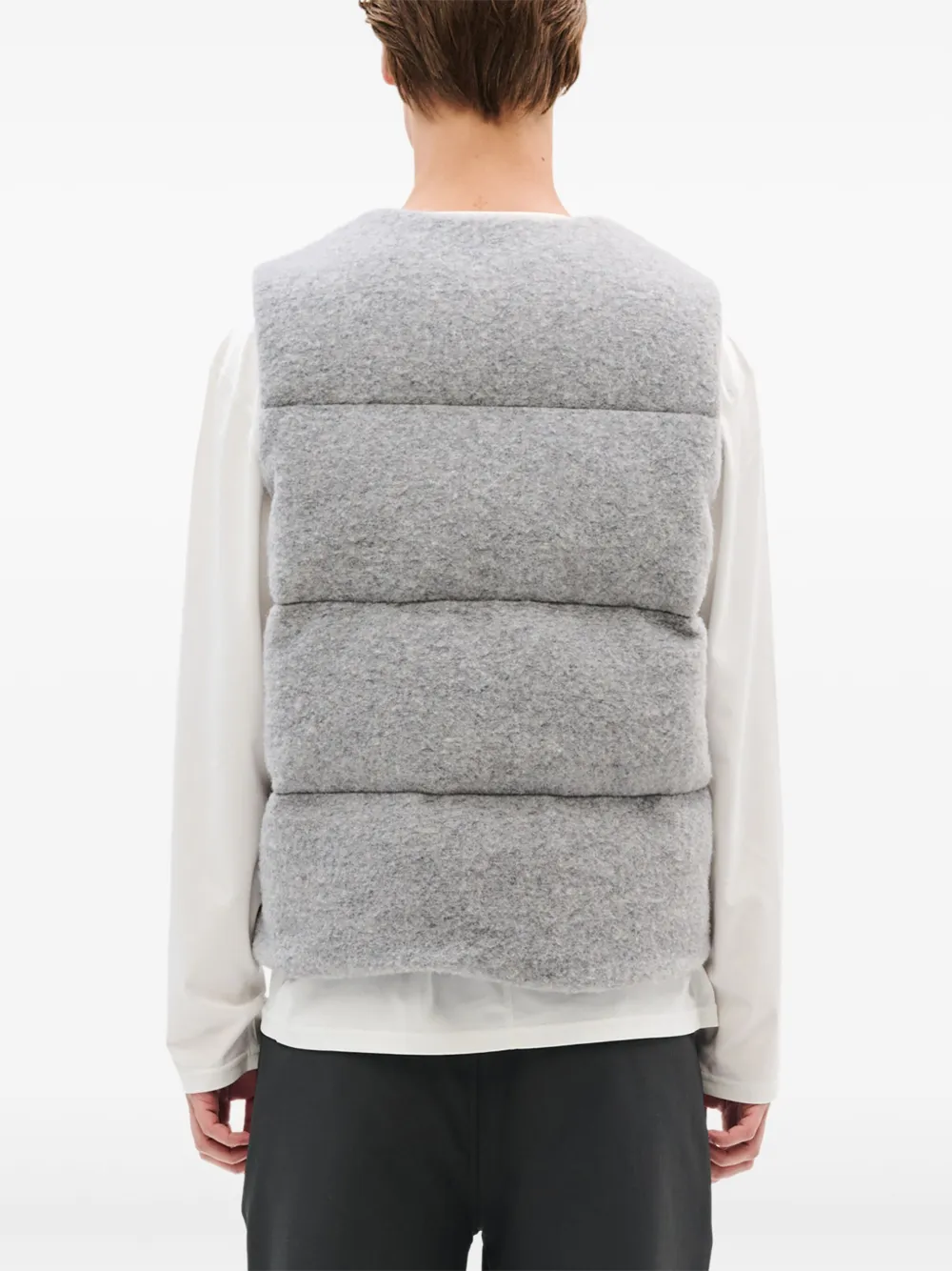 Hiking Patrol Quilted Zip-front Gilet In Gray
