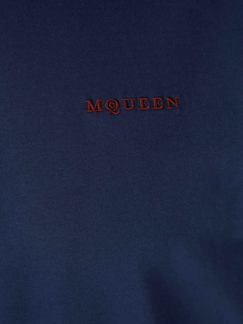 Alexander Mcqueen Ribbed-trim Graphic-print T-shirt In Blue