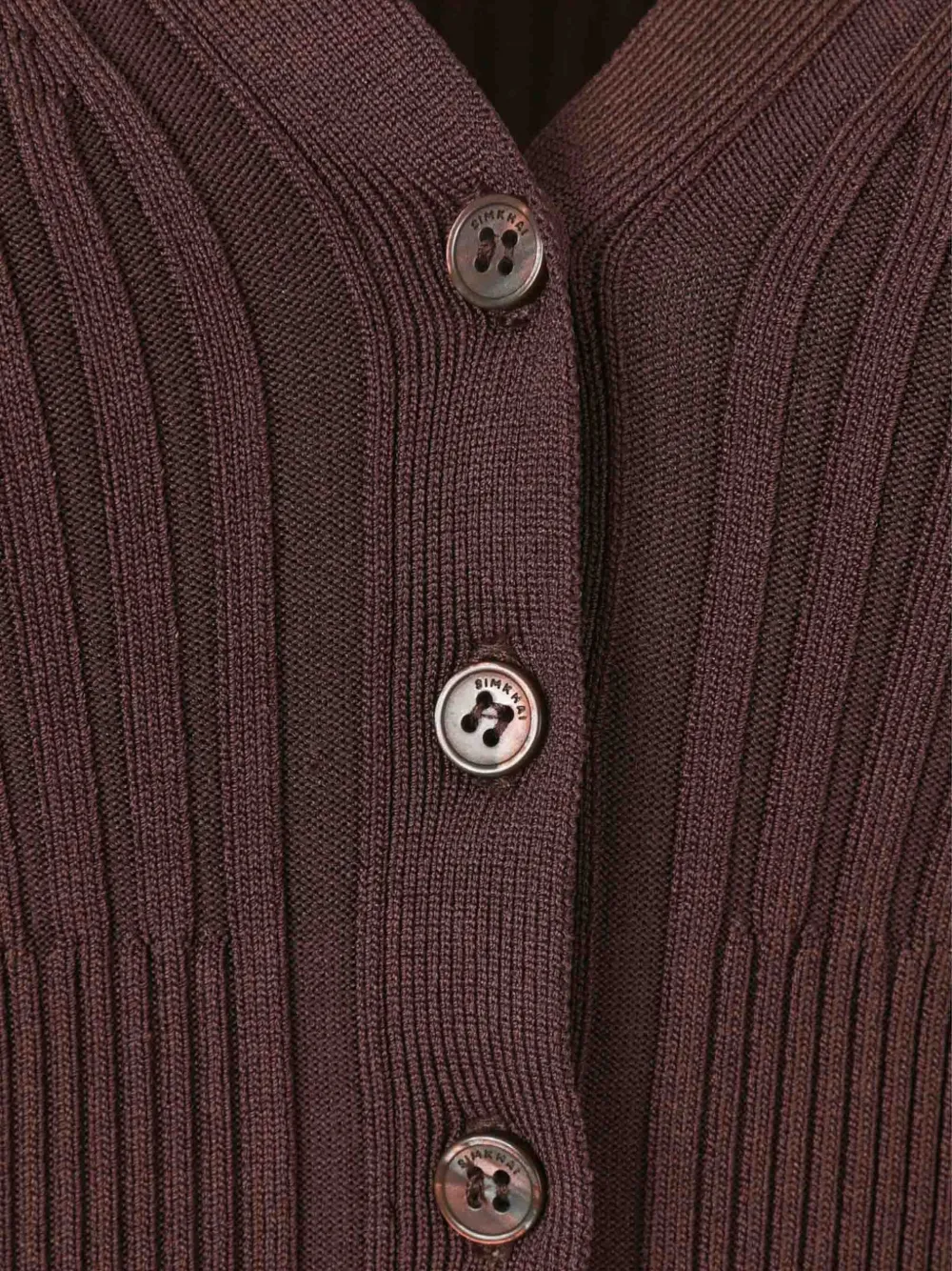 Simkhai Ribbed-knit Cardigan In Burgundy