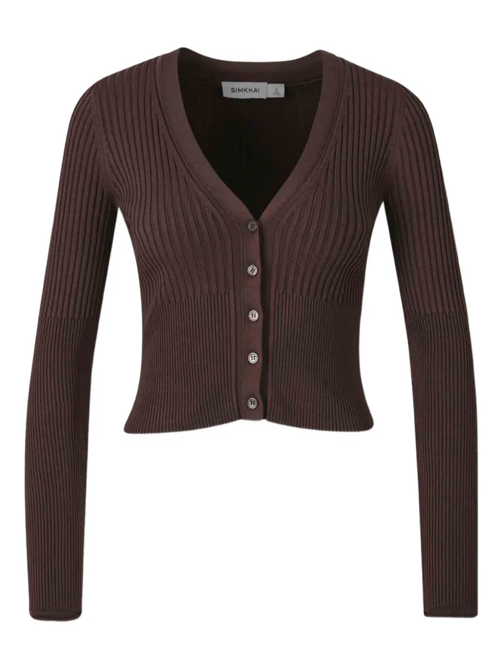 Simkhai Ribbed-knit Cardigan In Burgundy