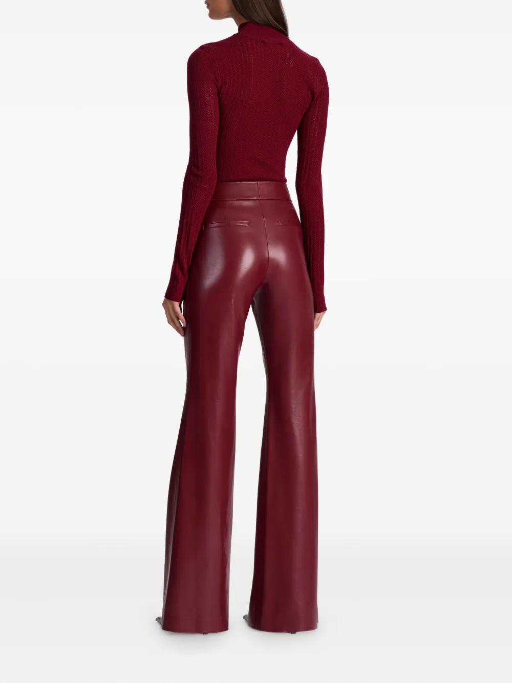 Alice And Olivia Andrew Vegan Pant In Red