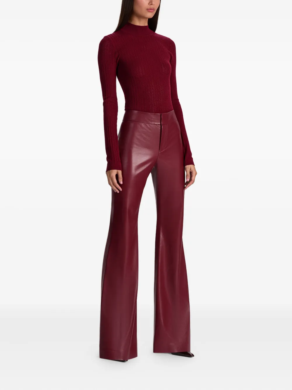 Alice And Olivia Andrew Vegan Pant In Red