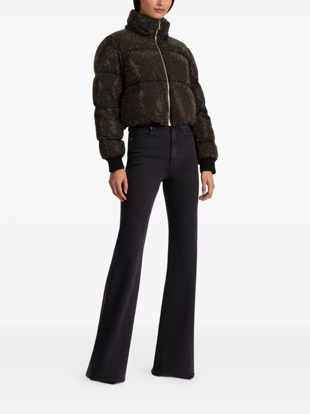  Alice + Olivia Robena Embellished Puffer Coat - Black 