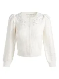 alice + olivia Doris puff-sleeves embellished cardigan - Neutrals