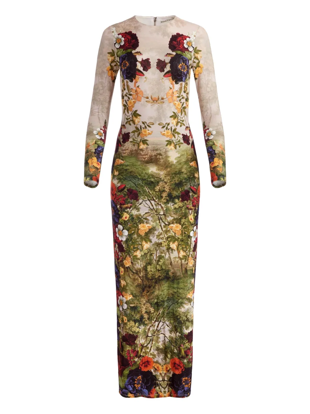 Alice And Olivia Delora Floral-print Long-sleeve Maxi Dress In Multi