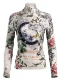 alice + olivia graphic-print turtleneck top - White