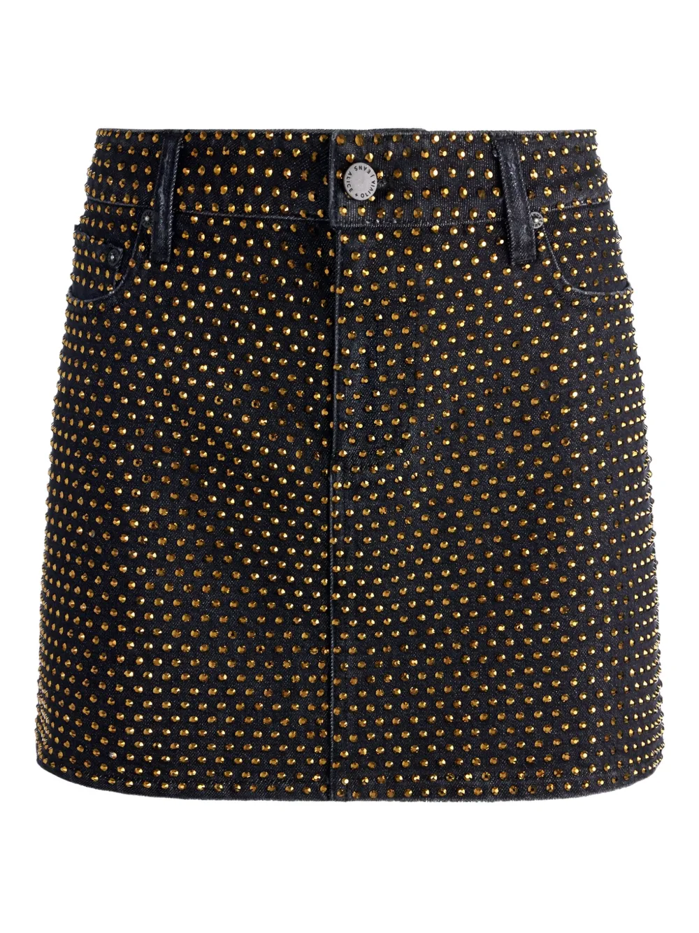 Alice And Olivia Joss Denim Skirt In Black