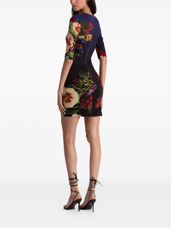 alice and olivia black dress with flowers Alice + Olivia Delora Mini Dress, Size 4