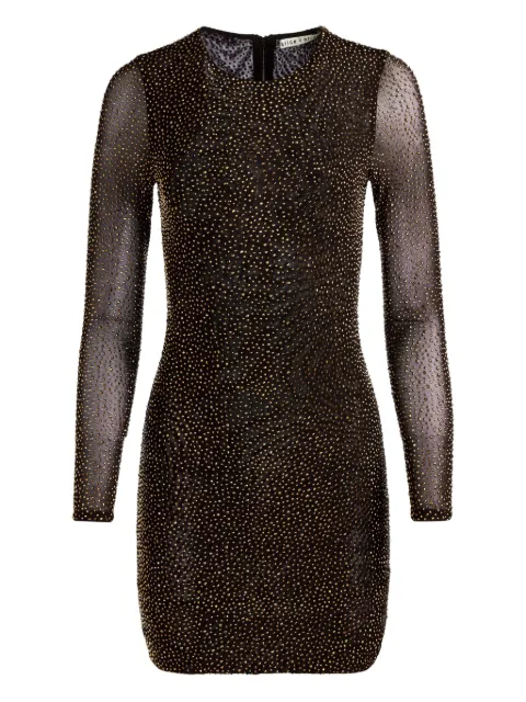 alice + olivia Delora embellished long-sleeves mini dress
