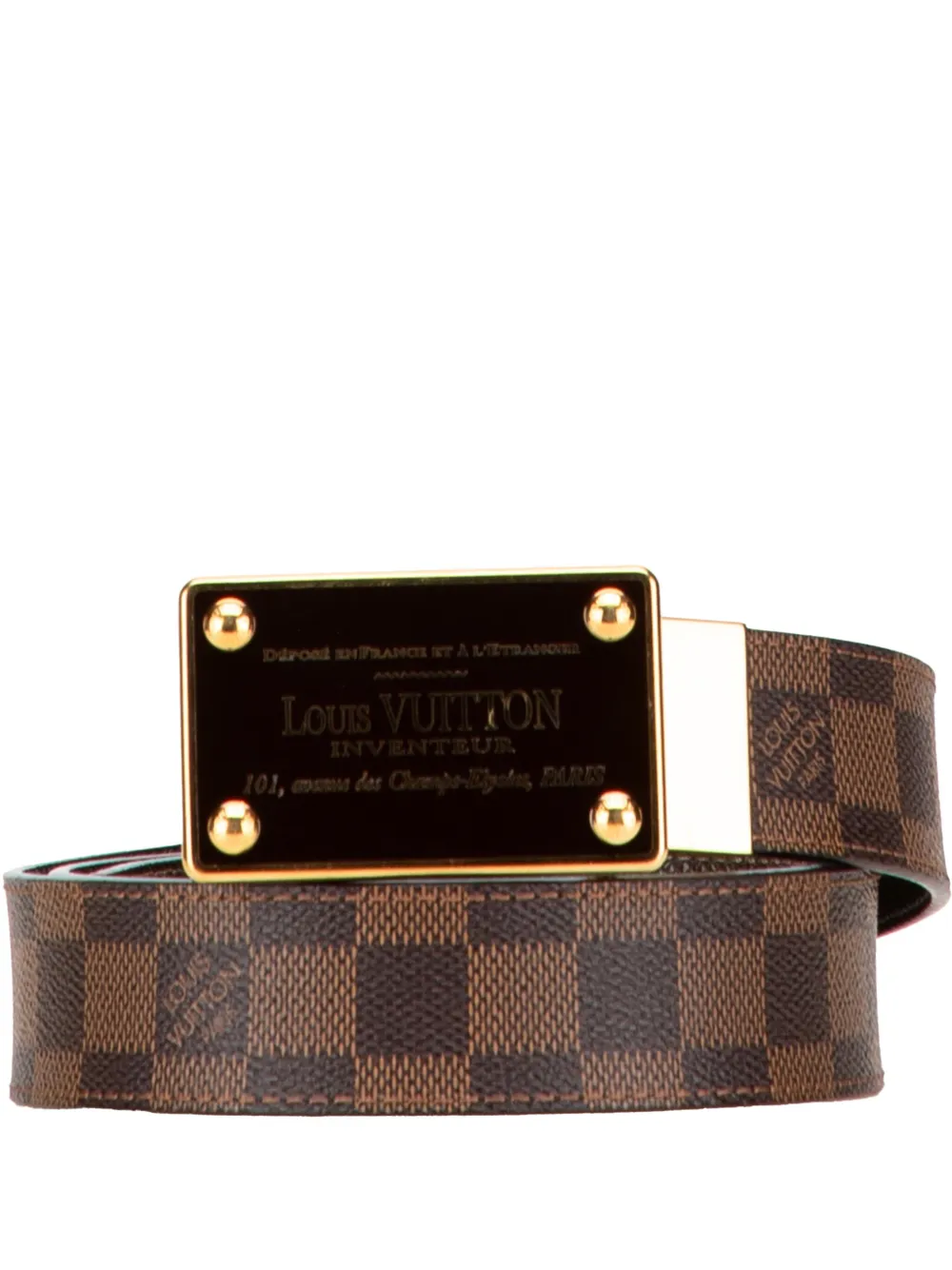 Louis Vuitton Pre-Owned 2008 Damier Ebene Inventeur Reversible belt | Brown | Image 1