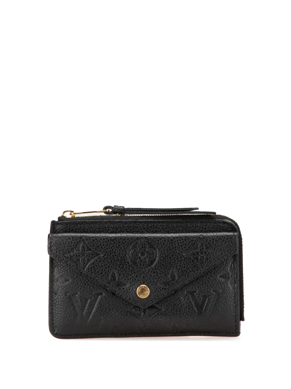 Pre-owned Louis Vuitton 2021-2024 Monogram Empreinte Recto Verso Card Holder In Black