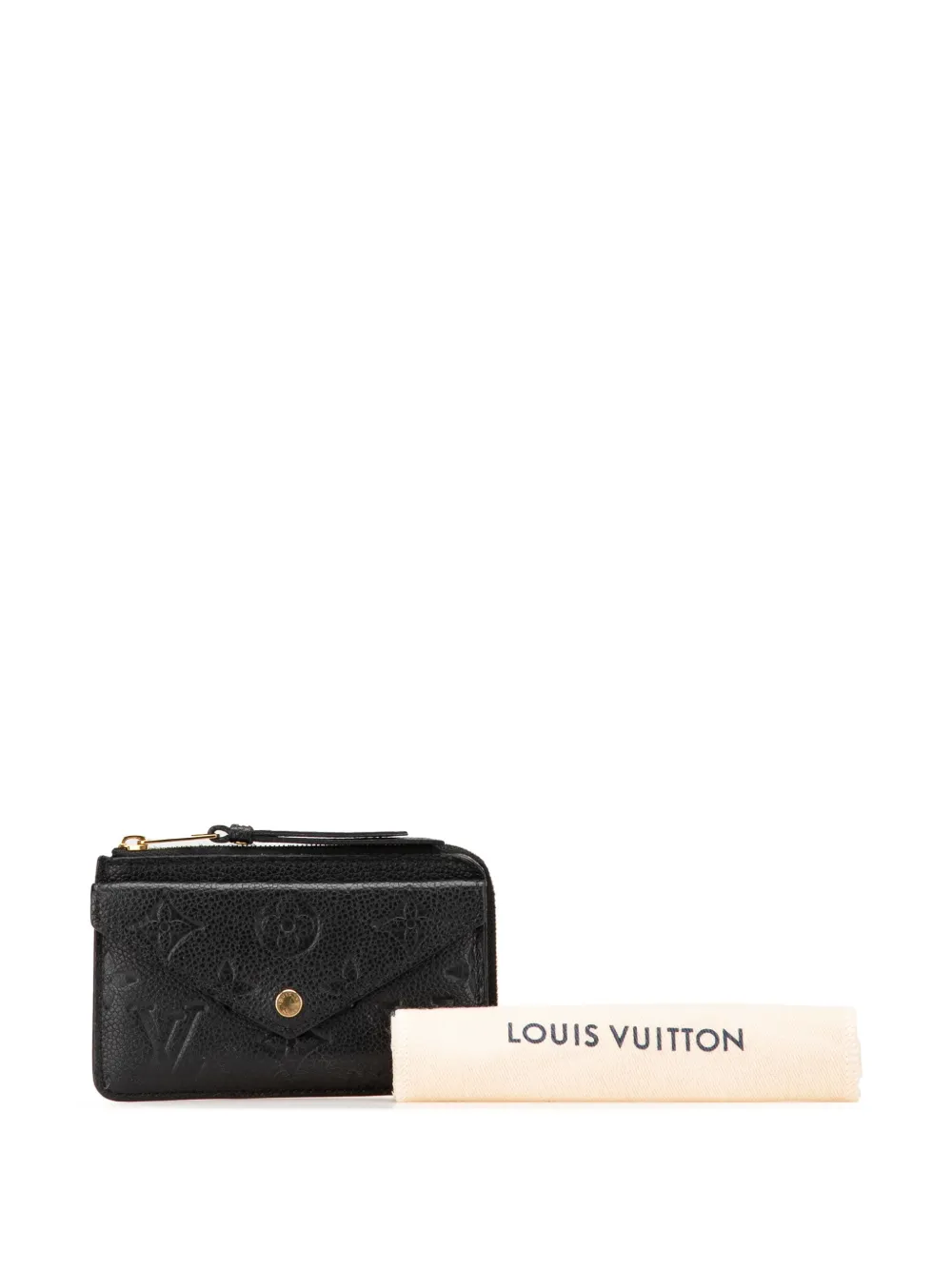 Pre-owned Louis Vuitton 2021-2024 Monogram Empreinte Recto Verso Card Holder In Black