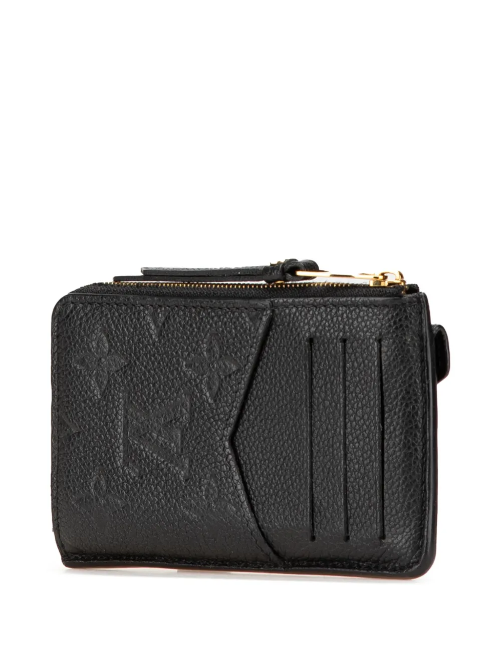 Pre-owned Louis Vuitton 2021-2024 Monogram Empreinte Recto Verso Card Holder In Black