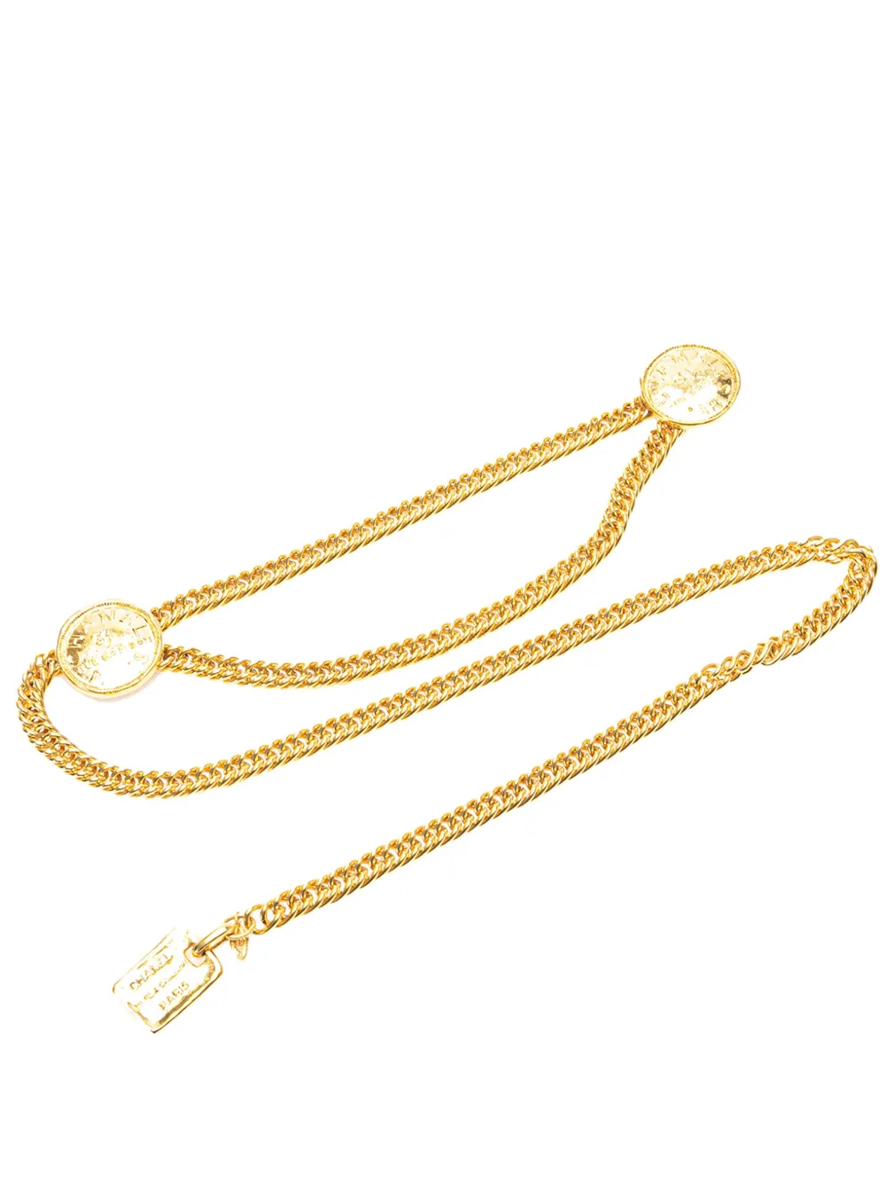 CHANEL Pre-Owned 1970-1980 ゴールドプレーテッド 31 リュ カンボン パリ メダリオン チェーンベルト - CHANEL Pre-Owned 1970-1980 ゴールドプレーテッド 31 リュ カンボン パリ メダリオン チェーンベルト -
