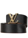 Louis Vuitton Pre-Owned 2014 Leather Initiales belt - Black