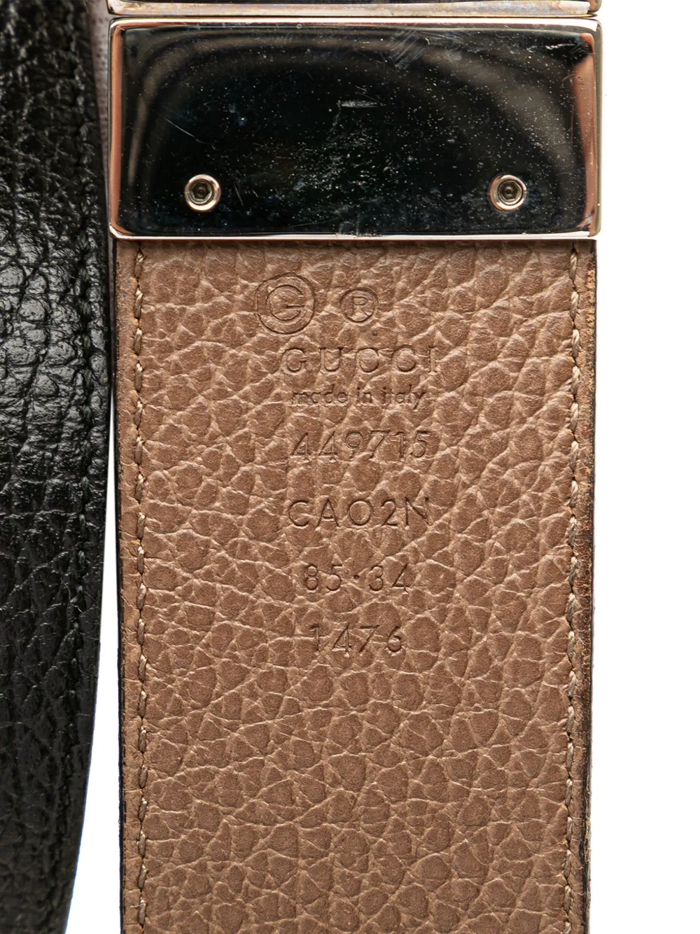 Pre-owned Gucci 2000-2015 Leather 1973 Reversible Belt In Brown