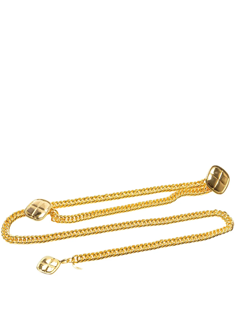 CHANEL Pre-Owned 1970-1980 ゴールドプレーテッド マトラッセチャーム チェーンベルト - ゴールドトーン CHANEL Pre-Owned 1970-1980 ゴールドプレーテッド マトラッセチャーム チェーンベルト - ゴールドトーン