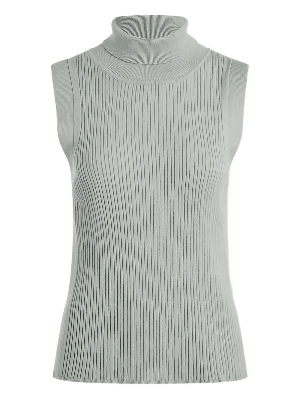 Varley Ribbed Turtleneck Tank Top In Green