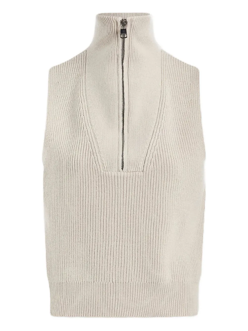 Varley Half-zip Sleeveless Knitted Top In Multi