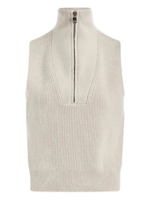 Varley half-zip sleeveless knitted top