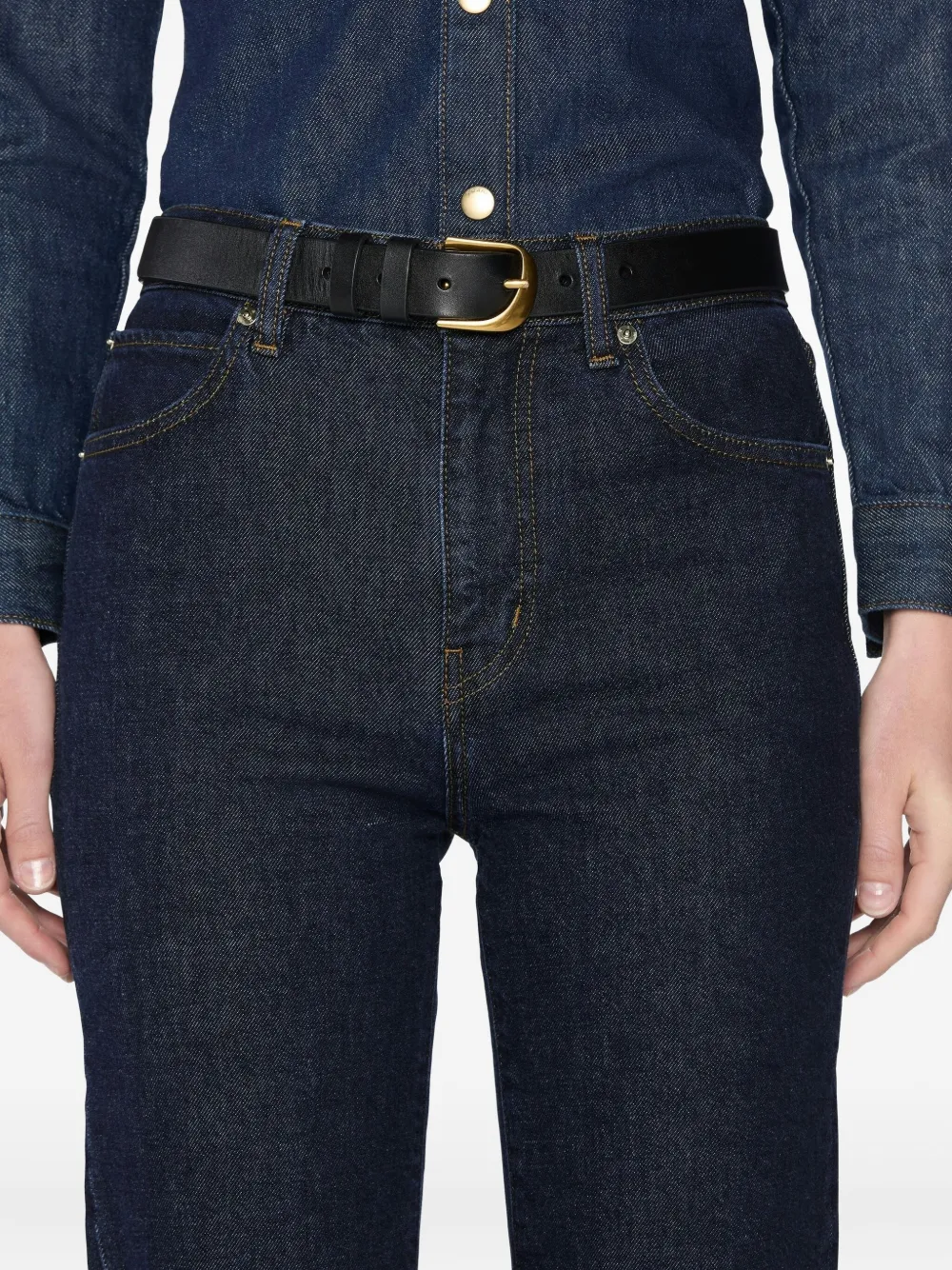 FRAME Ruler jeans met knoopsluiting Blauw