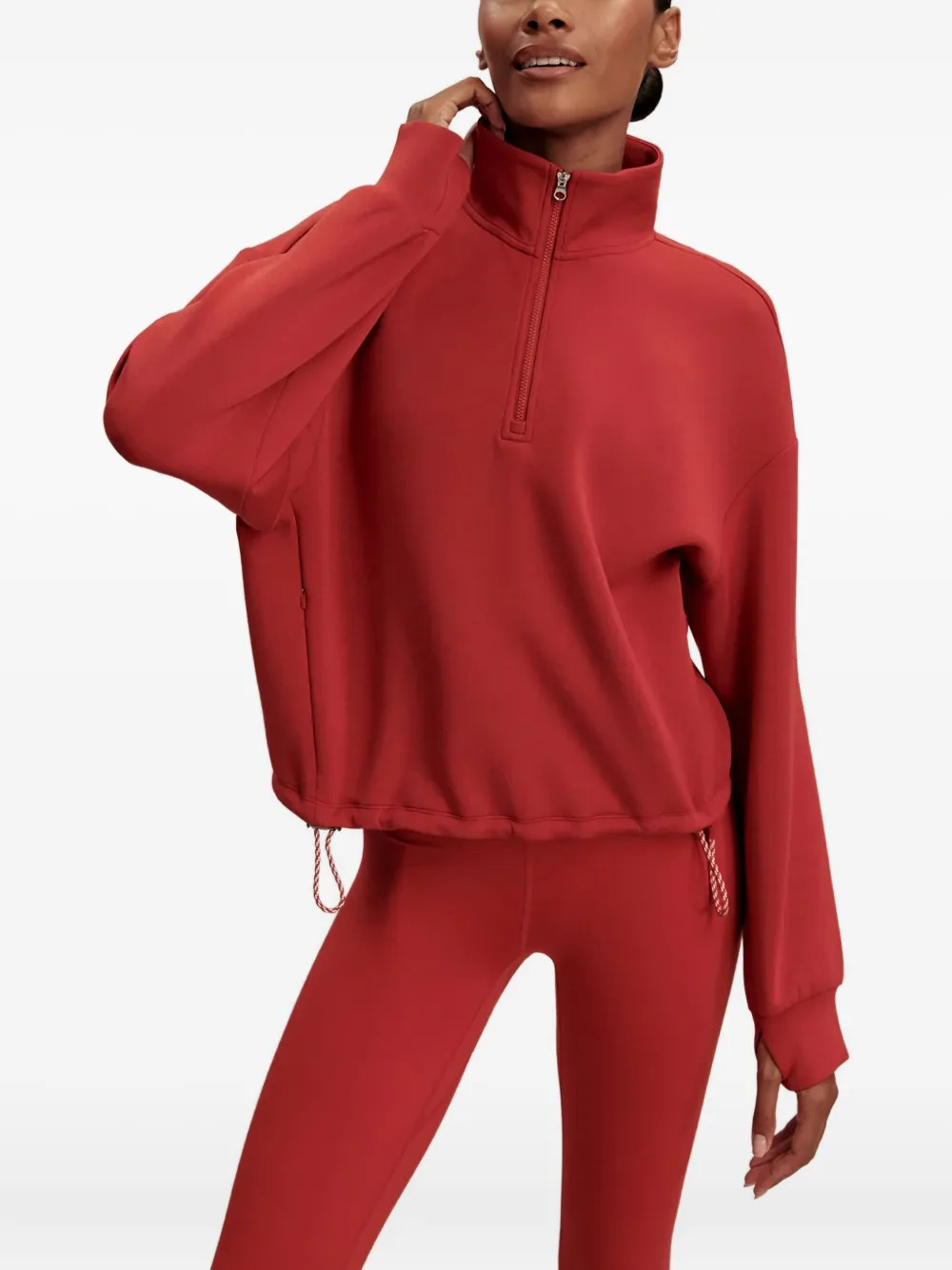 Varley Sian Spacer Half Zip Pullover In Red