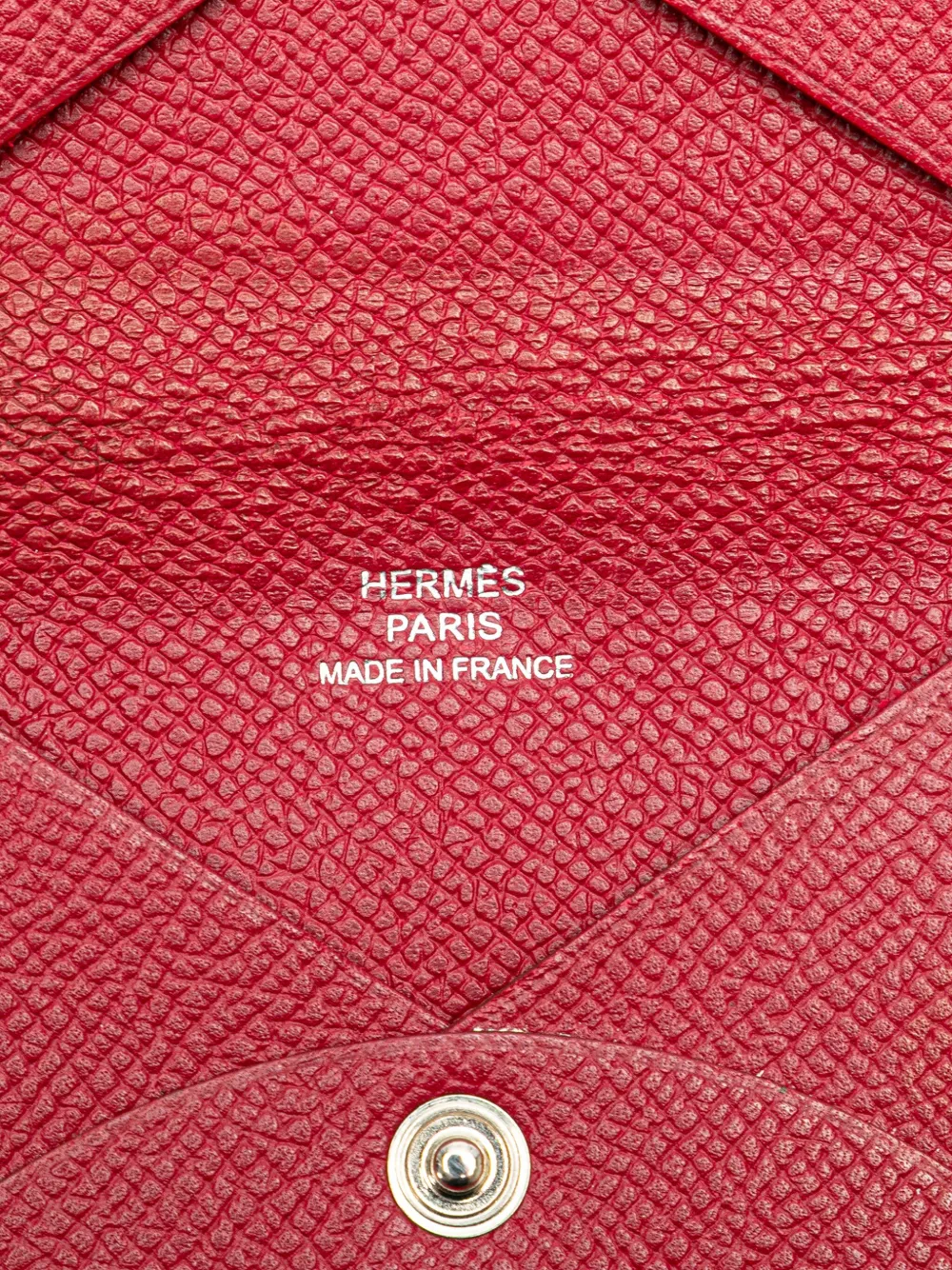 Pre-owned Hermes 2012 Epsom Calvi Card Holder In Pink