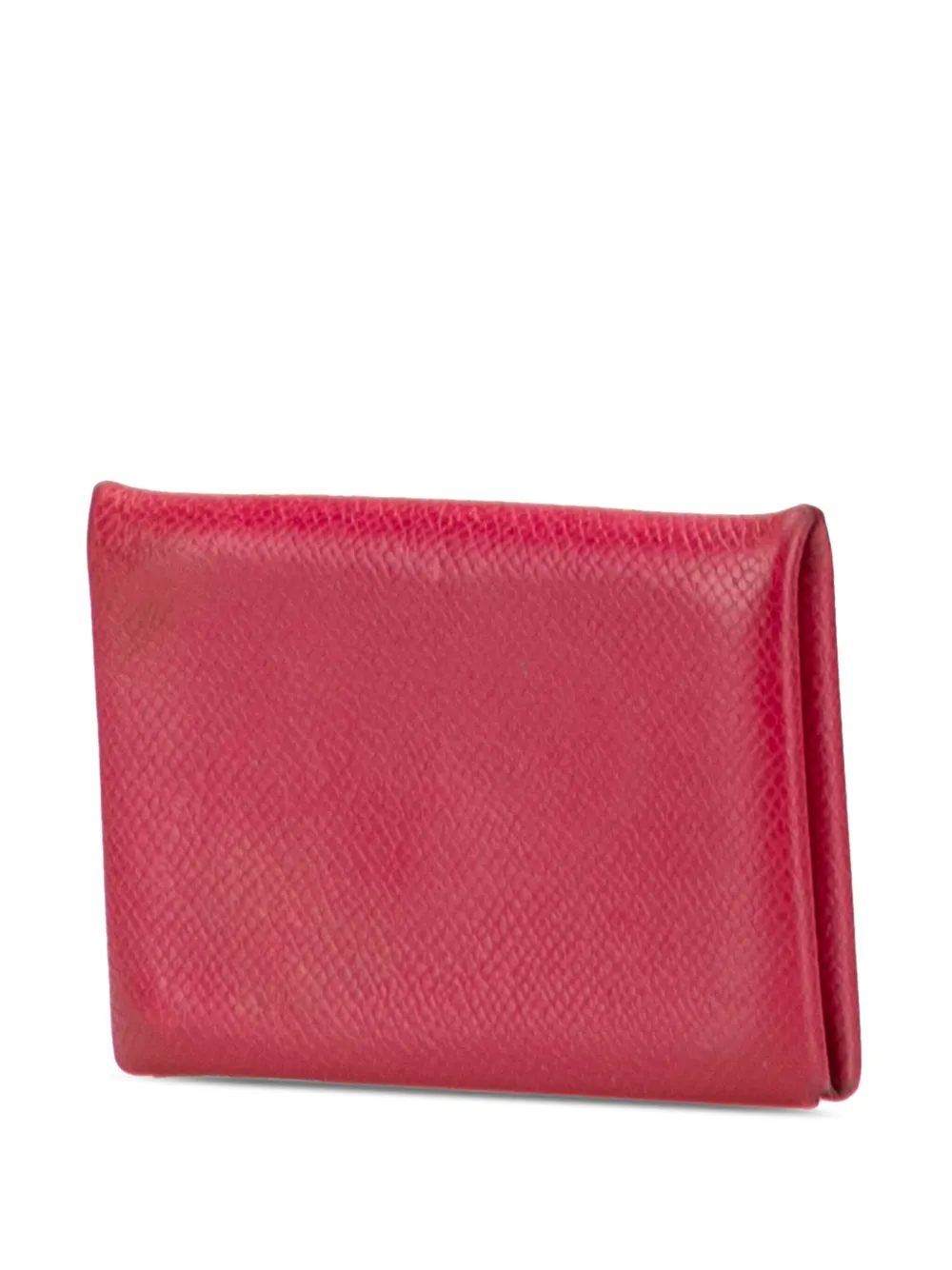 Pre-owned Hermes 2012 Epsom Calvi Card Holder In Pink