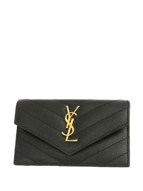 Saint Laurent Pre-Owned 2013-2025 Matelasse Grain de Poudre Monogram Fragments Flap Case card holder