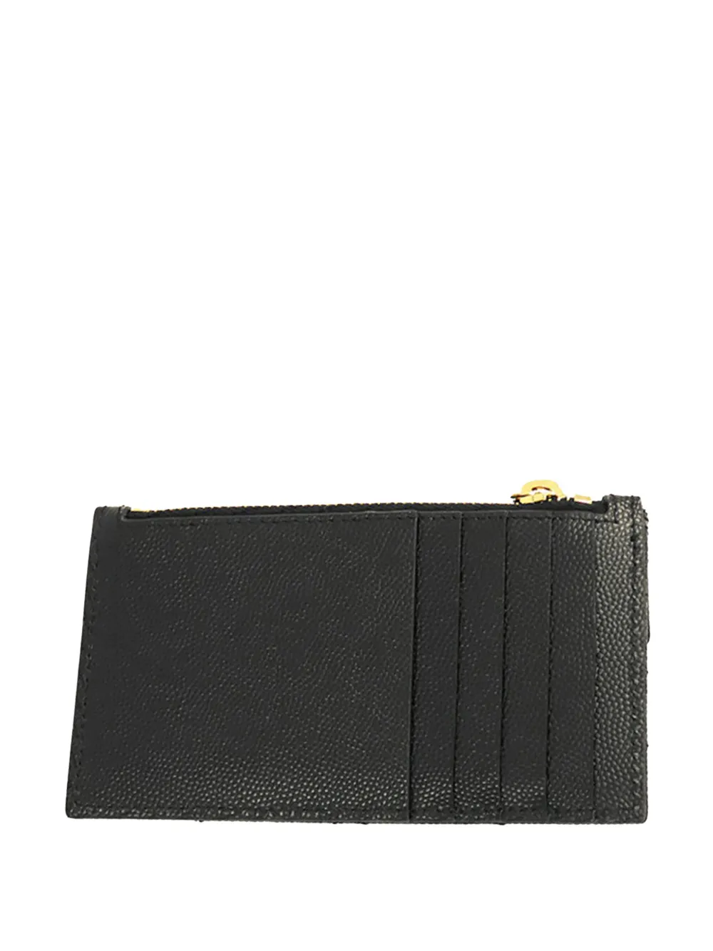 Pre-owned Saint Laurent 2013-2025 Matelasse Grain De Poudre Monogram Fragments Flap Case Card Holder In Black